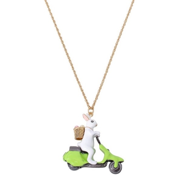 Betsey Johnson Jewelry - Betsey Johnson Bunny Vespa Pendant Slider Necklace
